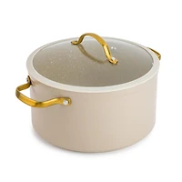 Thyme & Table Batterie de cuisine antiadhésive 12 pièces Taupe batterie de cuisine