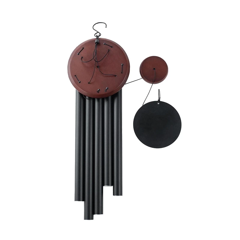 Hometrends 30" Classic Black Metal Outdoor Wind Chime