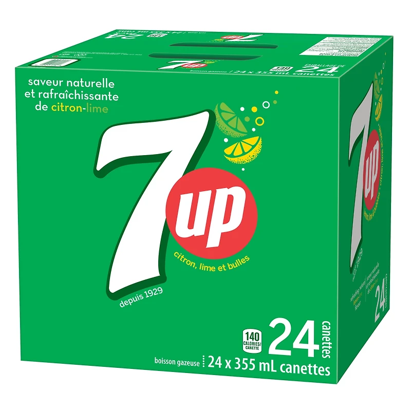 7UP Lemon Lime Soft Drink 24 x355 mL,Cans, 24x355mL