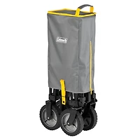 Coleman Camping Wagon, Heavy-Duty Collapsible Folding Wagon with Carry Bag, Grey with Yellow Accents, 5 cu. ft.