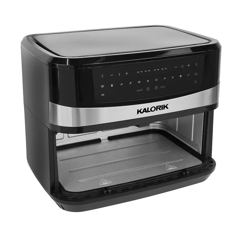 Kalorik 9.5L (10 Quart) Dual Basket Digital Air Fryer with Bonus Tongs & Silicone Pad FT 51924 BK