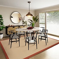 Athena Natural & Burnt Orange 9'10" x 13' Area Rug