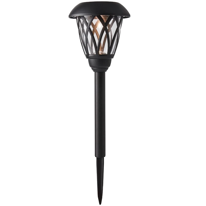 Mainstays 8 Lumen Solar Outdoor Lattice Pathway Lights, Black (1-Pack), MS 1PK 8L SOLAR PATH LIGHT