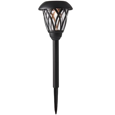 Mainstays 8 Lumen Solar Outdoor Lattice Pathway Lights, Black (1-Pack), MS 1PK 8L SOLAR PATH LIGHT