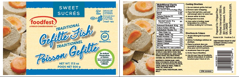 Foodfest Gefilte Fish Roll Sweet KPY 500g, Gefilte Fish Roll Sweet KPY