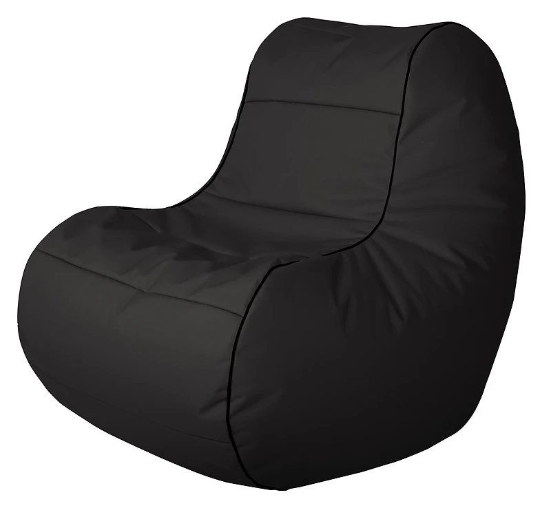 Fauteuil poire imperméable Gouchee Home ChillyBean noir – Tissu polyester Oxford durable avec doublure en PVC, rembourré de billes de polystyrène, adapté aux adultes et aux adolescents