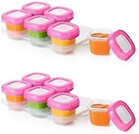 OXO Tot - Baby Blocks - Contenants de 60 ml - Portionner, Conserver, Congeler, Réchauffer, Servir - Hermétiques, Étanches, Antifuites - Micro-ondes, Congélateur, Lave-vaisselle - Sans BPA, Phtalates,