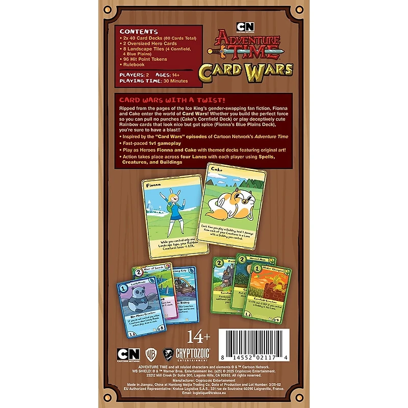 Cryptozoic Entertainment Adventure Time Card Wars Collector's Pack: Fionna contre Cake jeu de cartes