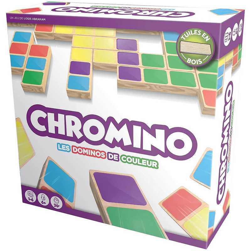 Chromino (French/English Bilingual) – Board Game – Strategy/Family Game – Family Fun Game – Ages 6+ – 1 to 6 Players – 30 to 45 Minute Playtime
