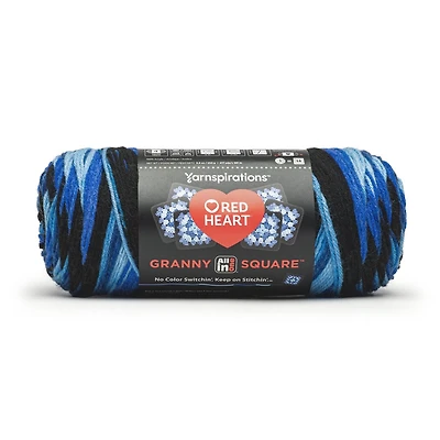 Red Heart® All In One Granny Square™ #4 Worsted (Medium) Acrylic Yarn 8.8oz/250g 417 Yards, Designed to crochet 5 granny squares in 1 ball.