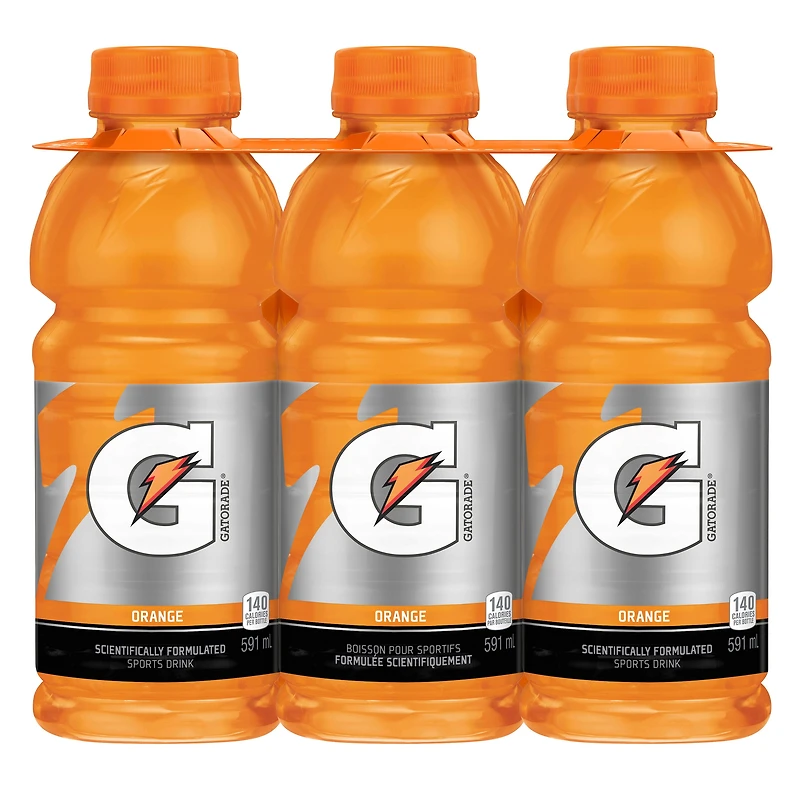 Gatorade Orange Boisson pour Sportifs 6 x 591 mL, Bouteilles 6x591mL