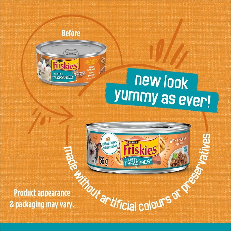 Friskies Tasty Treasures Chicken in Gravy, Wet Cat Food 156g, 156 g