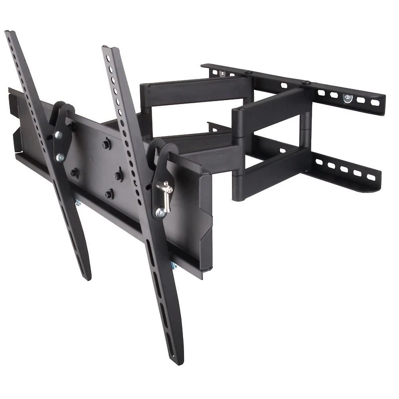 Techly 23" to 55" 2-Arm Full Motion Flat or Curved LCD/LED TV Wall Mount - Tilt +/-12° VESA up to 400x400 mm, Black