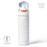 Bouteille Cirkul® StrawSip™ Flip de 768 ml, motif léopard de luxe (léopard blanc)