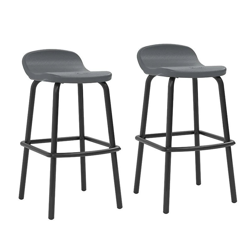 Tabourets de bar d’extérieur Suncast en résine, lot de 2 – Gris froid