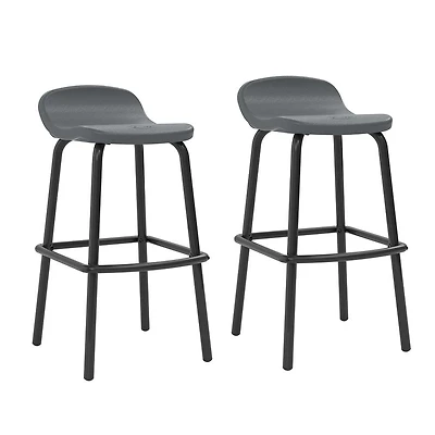 Tabourets de bar d’extérieur Suncast en résine, lot de 2 – Gris froid