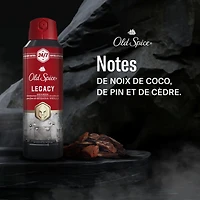 Vaporisateur pour le corps Old Spice Collection rouge pour hommes, parfum Legacy, parfum rafraîchissant, protection contre les odeurs toute la journée, fraîcheur longue durée
