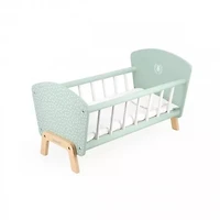 Janod Lit en Bois Zen - Jouet de Simulation avec Oreiller et Couverture - Accessoire pour Poupée - 3 Ans et Plus
