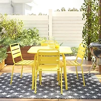 Novogratz Poolside Gossip Collection, June Square Dining Table, Yellow