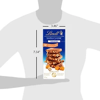 Lindt SWISS CLASSIC GRANDES Hazelnut & Caramel Milk Chocolate Bar, 150 Grams
