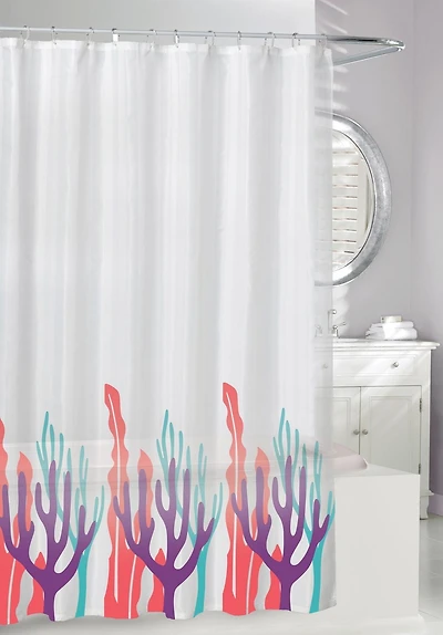 CORAL PEVA SHOWER CURTAIN