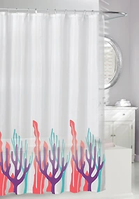 CORAL PEVA SHOWER CURTAIN
