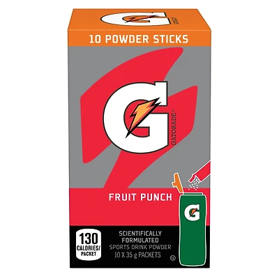 Gatorade Fruit Punch Sports Drink Powder 10 x 35g, Packets 10 x 35 g