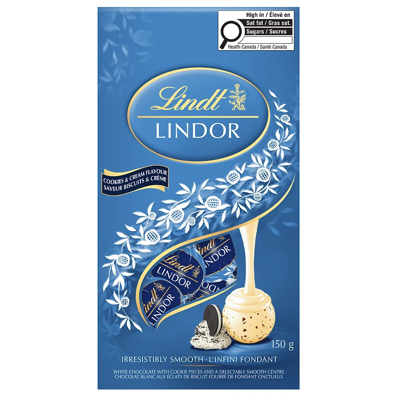 Sachet de truffes de chocolat blanc Biscuits et crème LINDOR de Lindt, 150 g LINDT LINDOR COOKIES CREME 150G BAG