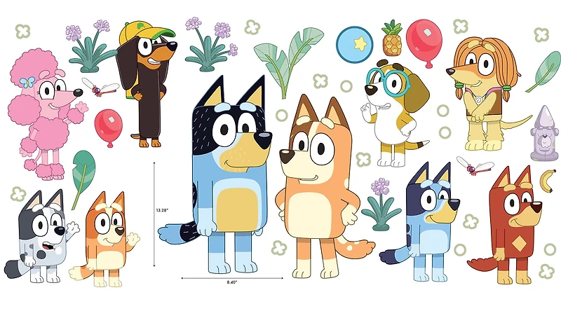 RoomMates Bluey Family & Friends Peel and Stick Wall Decals for Kids