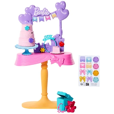 Barbie-Fête d’anniversaire Barbie World-Coffret  avec accessoires Âges 3+
