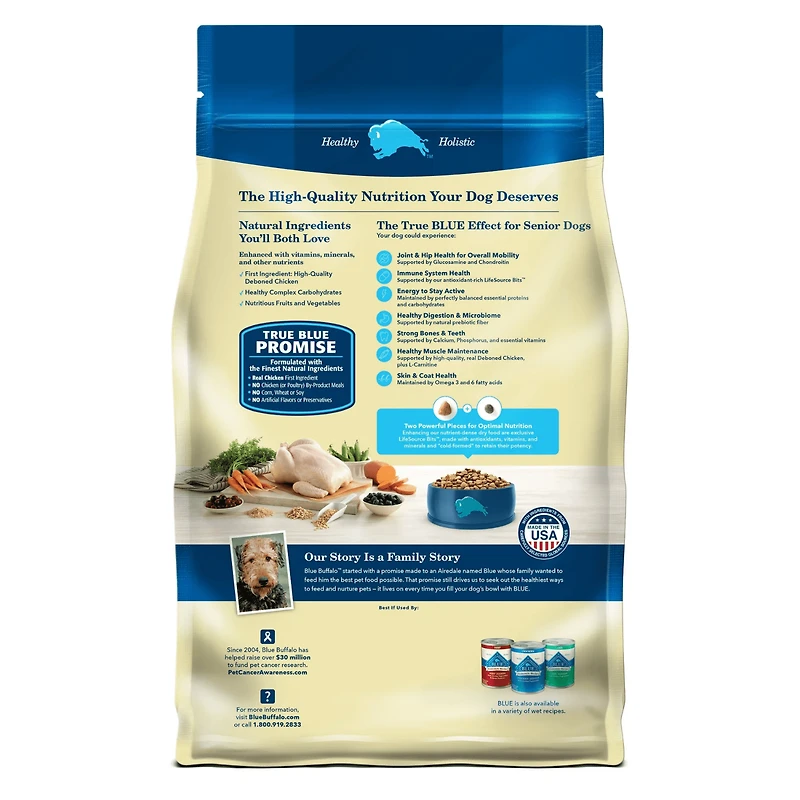 Blue Buffalo Life Protection Formula Natural Senior Dry Dog Food, Chicken and Brown Rice 2.2KG