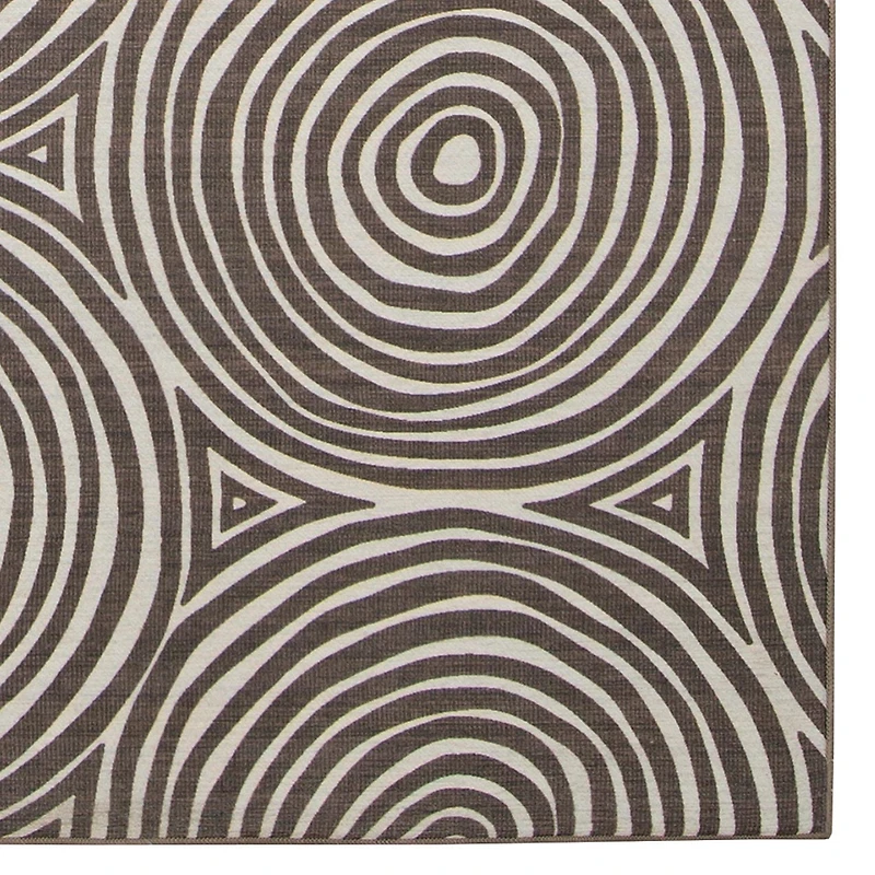 Outdoor Washable Ocoee Ivory & Brown 7' x 9' Area Rug