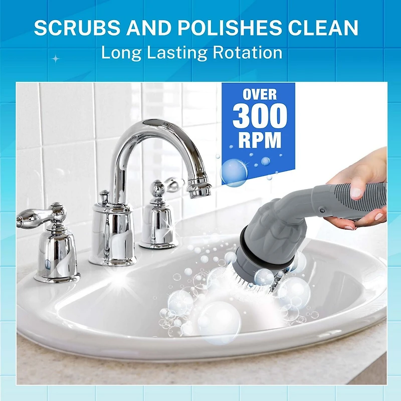 Bell + Howell Scrubtastic Express Dark Grey Rechargeable Handheld Power Scrubber – Cordless Bathroom Cleaner