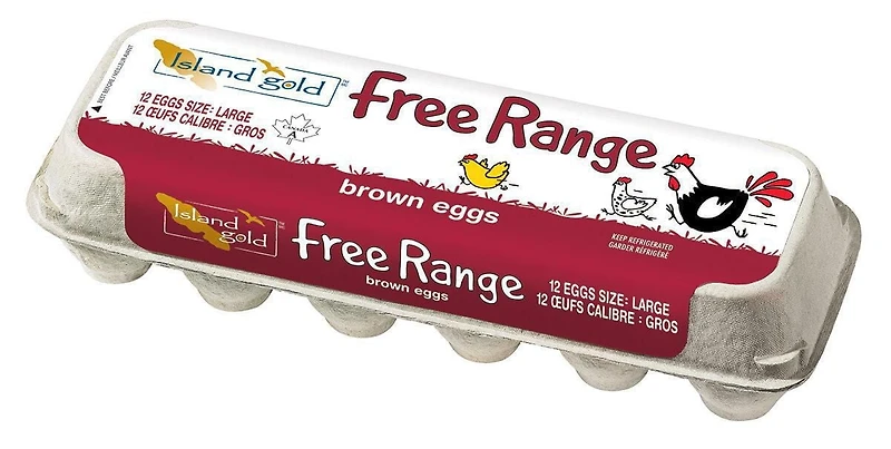 Island Gold Large Free Range Brown Eggs, 12 eggs / carton