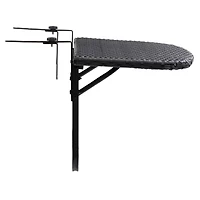Table de balcon pliante d'extérieur CorLiving Parksville en résine tressée et acier, noire