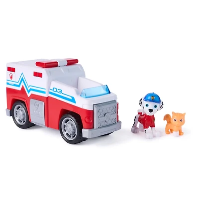 PAW Patrol: Search & Rescue, Camion de sauvetage Marcus avec 2 figurines, camion à rétrofriction, jouets pour garçons et filles à partir de 3 ans