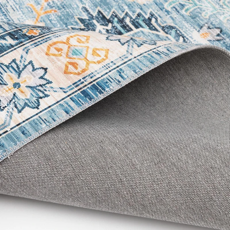 Tommin Blue and Yellow Woven Area Rug