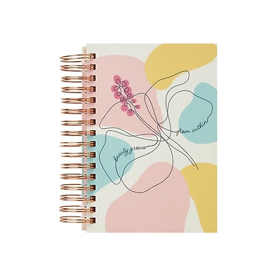 C.R. Gibson "Beauty Grows From Within" Twin Wire Chunky Journal, by Markings, 1" Rose Gold Spiral Binding, Notebook, Journal, Organizer