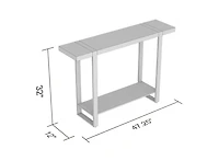 Safdie & Co. Console Table, 1 Shelf, Brown Reclaimed Wood Top & Black Metal Legs.
