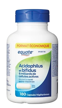 Equate Acidophilus & Bifidus 6 Billion ACTIVE Cells, 180 Vegetarian Capsules