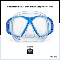 Masque de plongée Dolfino Pro Makena pour adulte - Bleu
