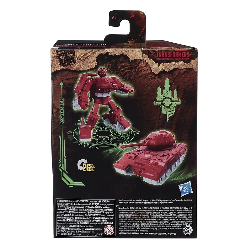 Transformers Generations War for Cybertron : Kingdom, figurine WFC-K6 Warpath classe Deluxe, pour enfants, à partir de 8 ans, 14 cm