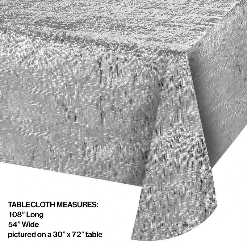 Nappe argentée métallique 108 po x 54 po, 1 ct