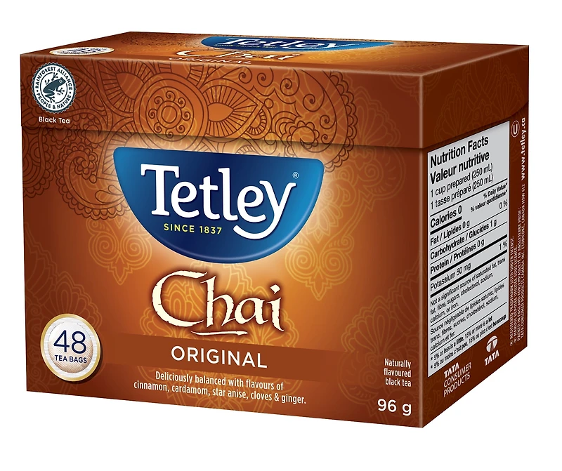 Tetley Tea Chai Original, 48 bags, Tetley Chai Tea 48ct