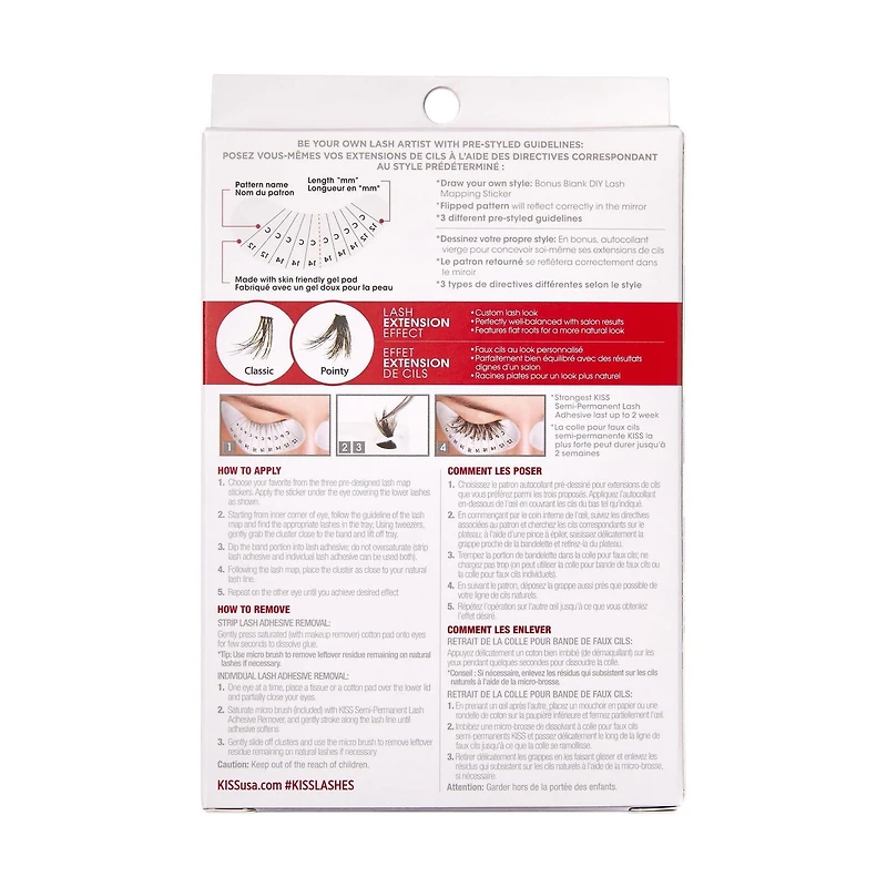 KISS Lash Couture Trousse de configuration des faux cils - Faux cils Extensions 3D à poser soi-même - 42 faisceaux Extensions de cils à domicile.