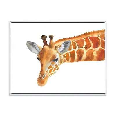 Designart Portrait of A Giraffe IX FLOAT FRAME WALL ART