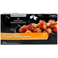 Our Finest Bacon Wrapped Cheddar Smokies, 15 Pieces, 265g