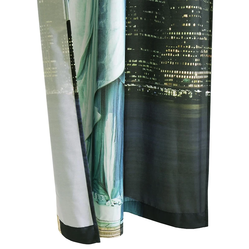 Loft Living Statue Of Liberty filtrant la lumière Passe-tringle rideau à piquets paires 74 x 84 in Multi