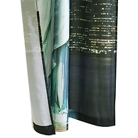 Loft Living Statue Of Liberty filtrant la lumière Passe-tringle rideau à piquets paires 74 x 84 in Multi