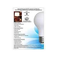 General Electric 8W LED A19 Soft White Glass Light Bulb